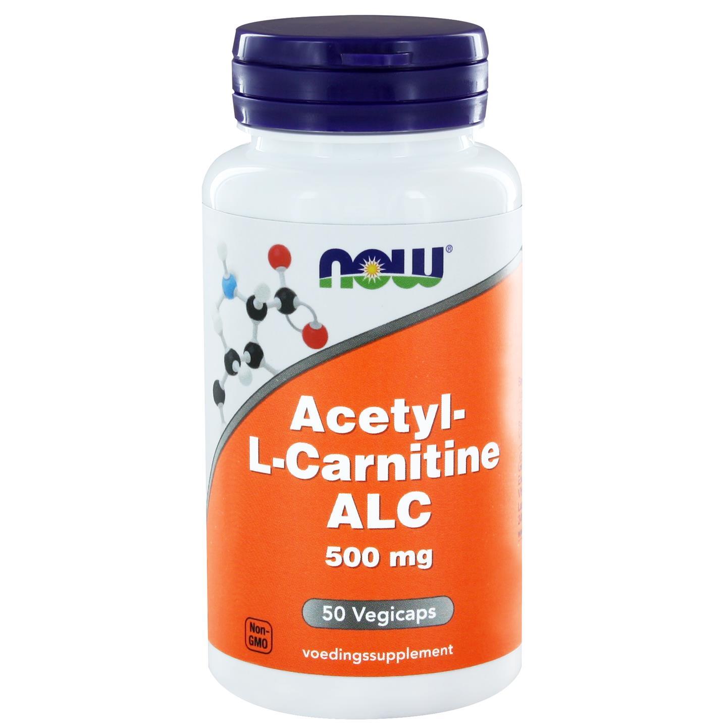 Foto van Acetyl-L-Carnitine 500 mg (50 vegicaps) - NOW Foods