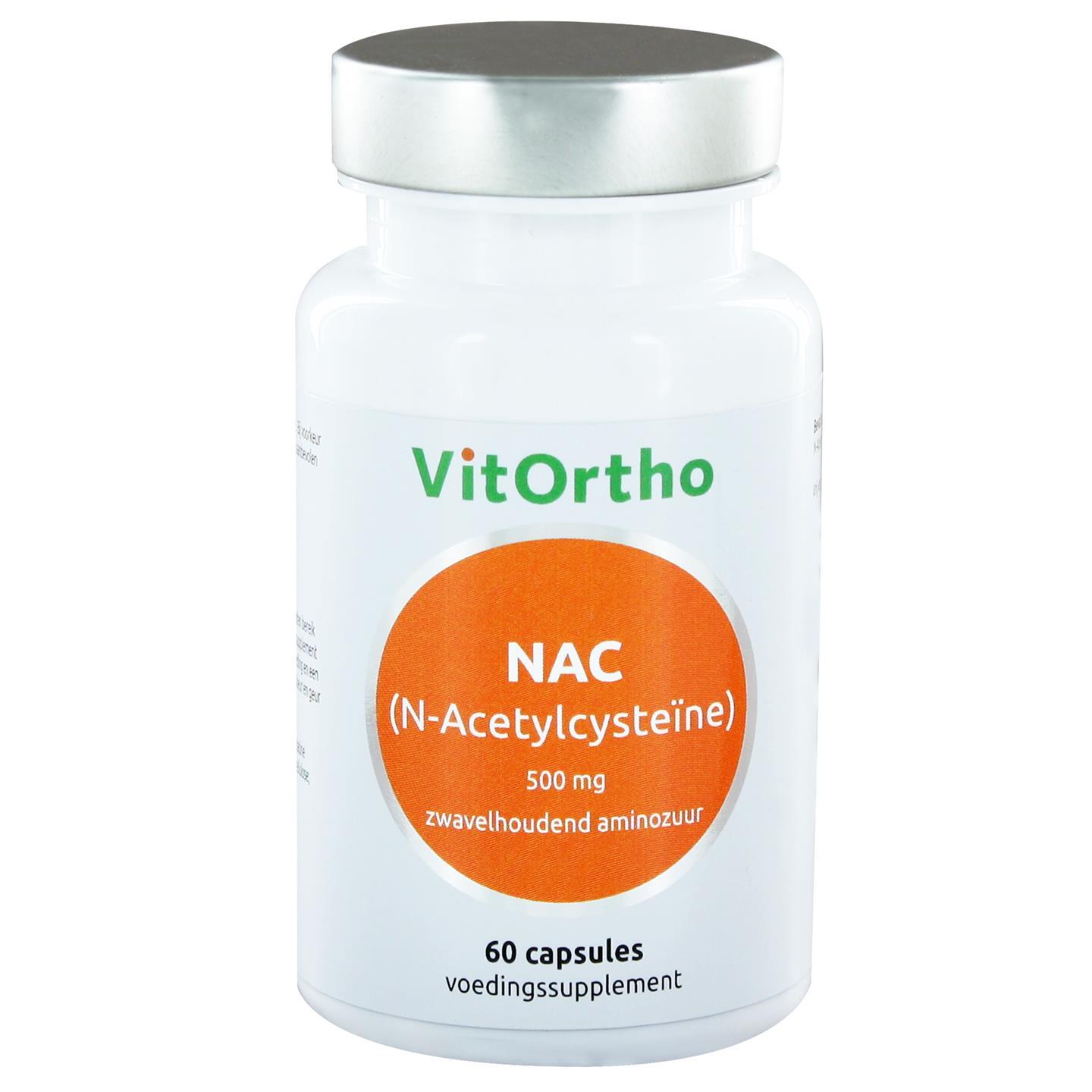 NAC (N-Acetylcysteïne) 500 mg (60 caps) - VitOrtho NAC (N-Acetylcysteïne) 500 mg (60 caps) - VitOrtho