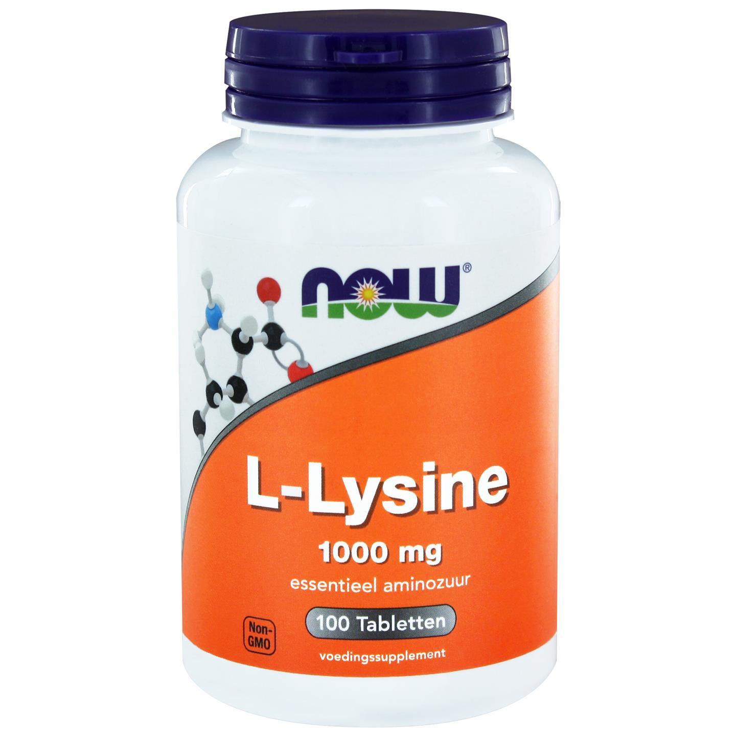 L-Lysine 1000 mg (100 tabletten) - Now Foods L-Lysine 1000 mg (100 tabletten) - Now Foods