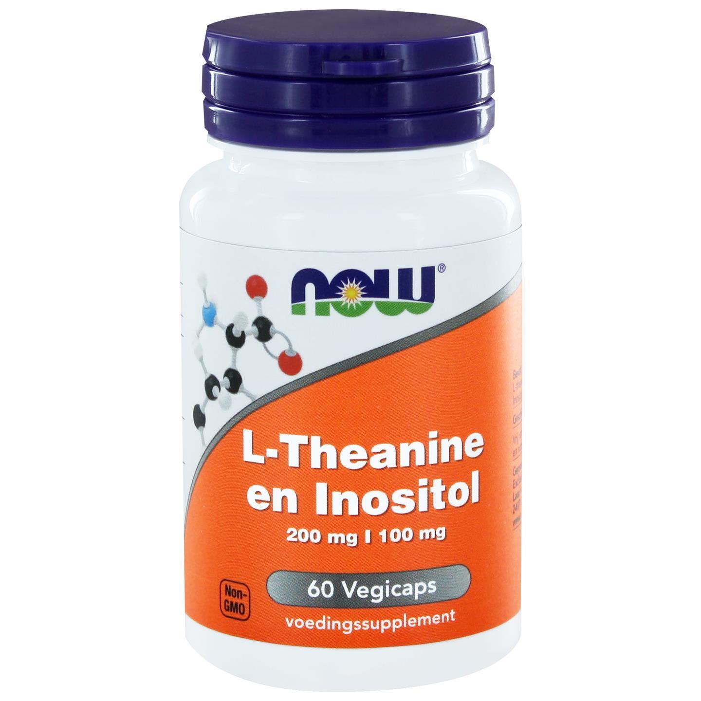 L-Theanine 200 mg en Inositol 100 mg (60 vegicaps) - NOW Foods L-Theanine 200 mg en Inositol 100 mg (60 vegicaps) - NOW Foods