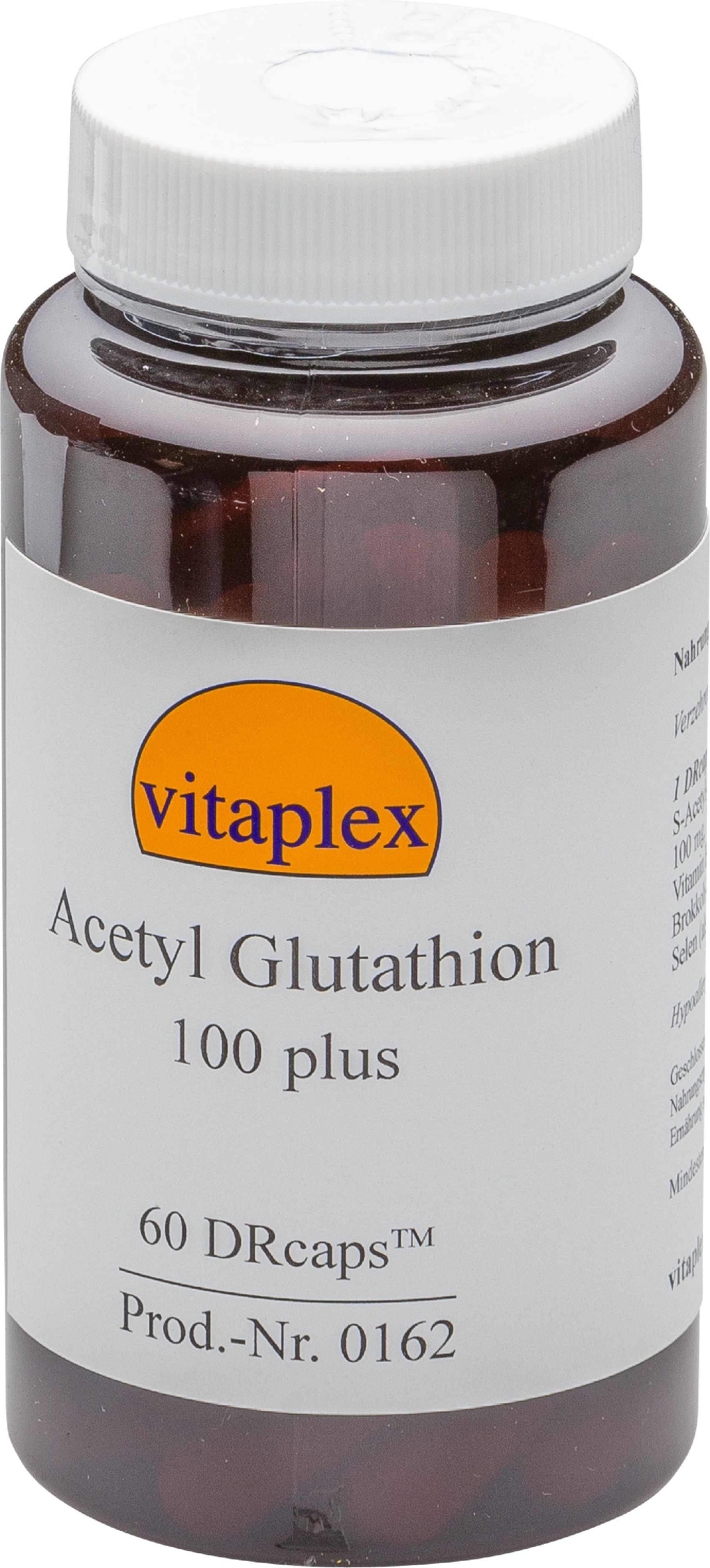 Foto van Acetyl glutathion 100 plus (60 DRcaps) - Vitaplex