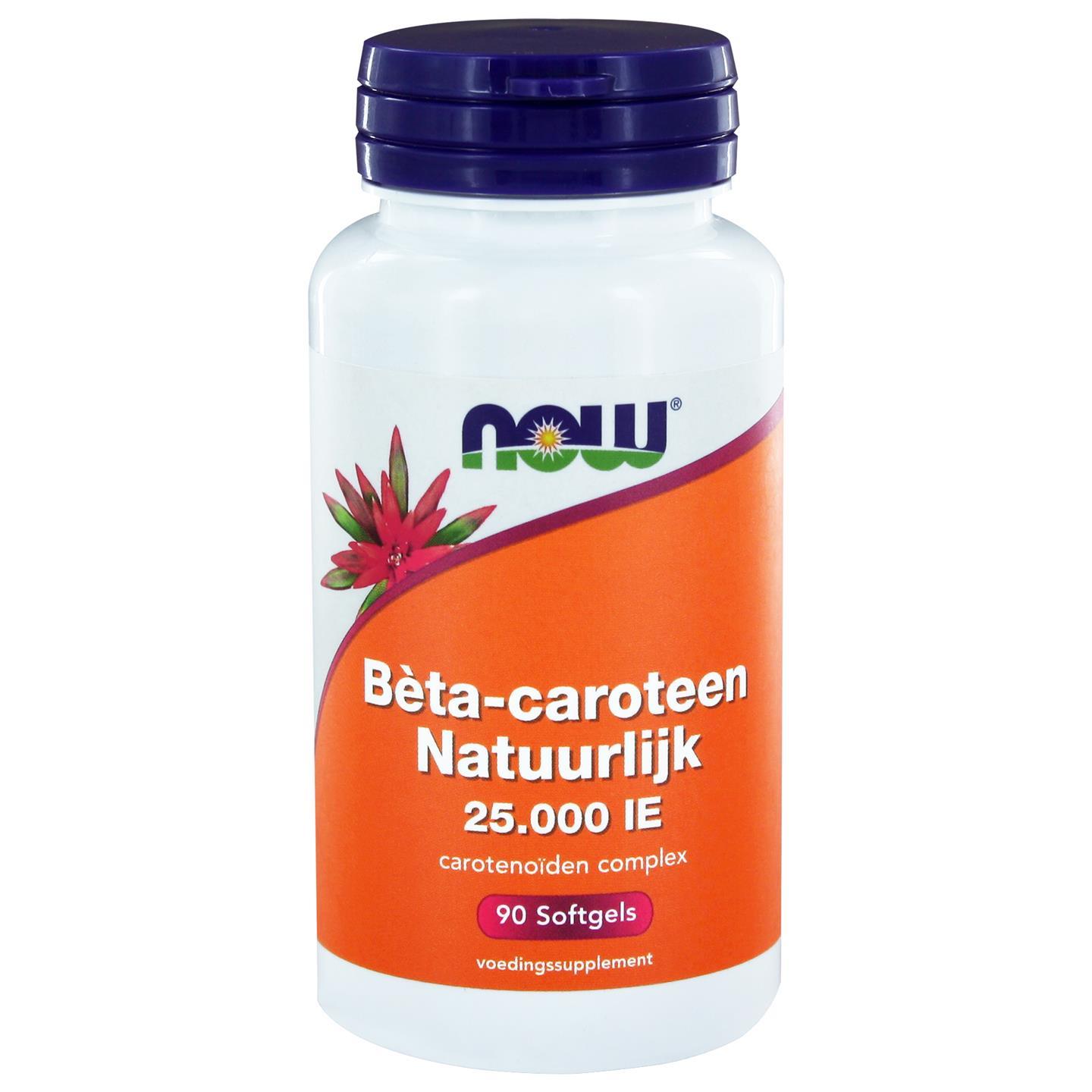 Foto van Bèta-caroteen Natuurlijk (90 softgels) - NOW Foods