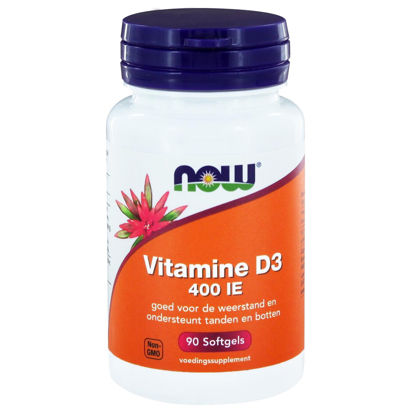 Vitamine D3 400 IE (90 softgels) - NOW Foods Vitamine D3 400 IE (90 softgels) - NOW Foods