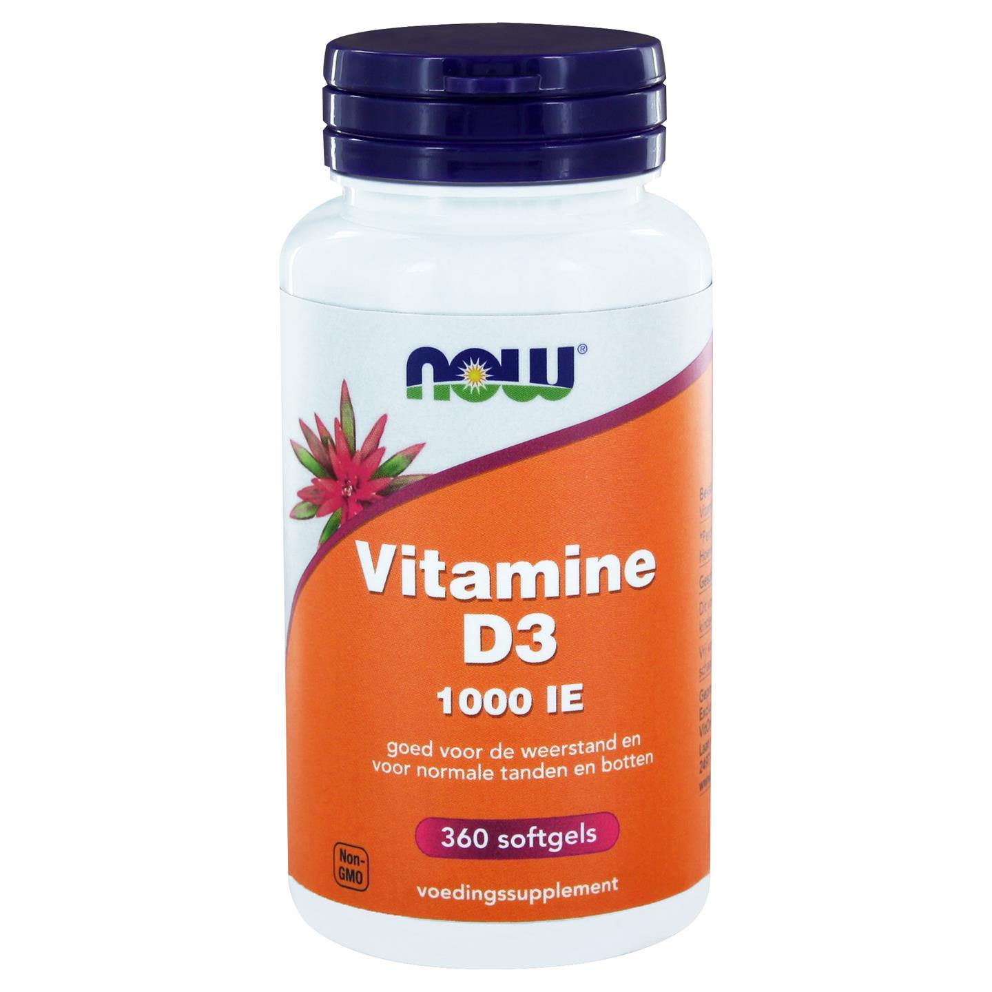 Vitamine D3 1000 IE (360 softgels) - NOW Foods Vitamine D3 1000 IE (360 softgels) - NOW Foods