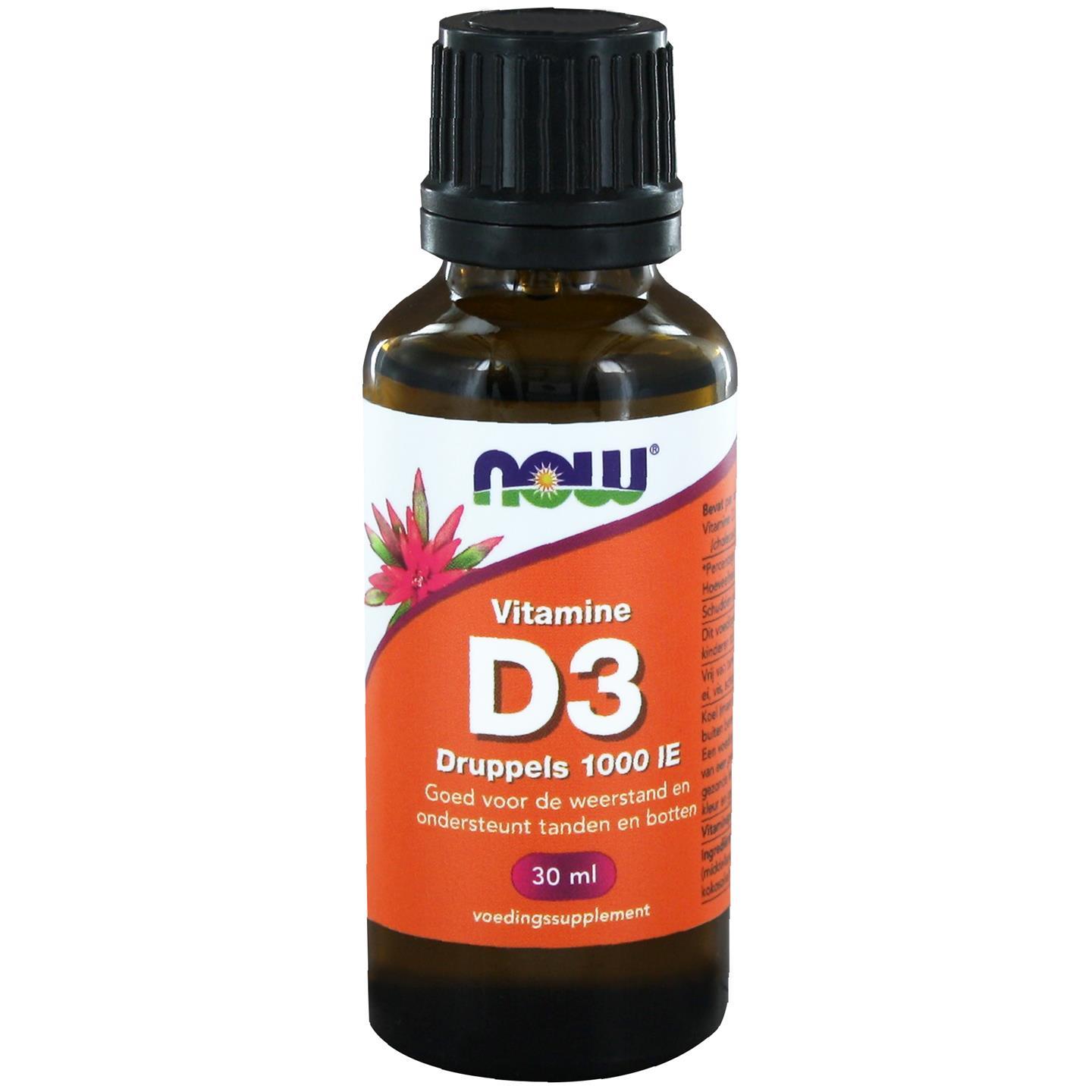 Vitamine D3 druppels 1000 IE (30 ml) - NOW Foods Vitamine D3 druppels 1000 IE (30 ml) - NOW Foods