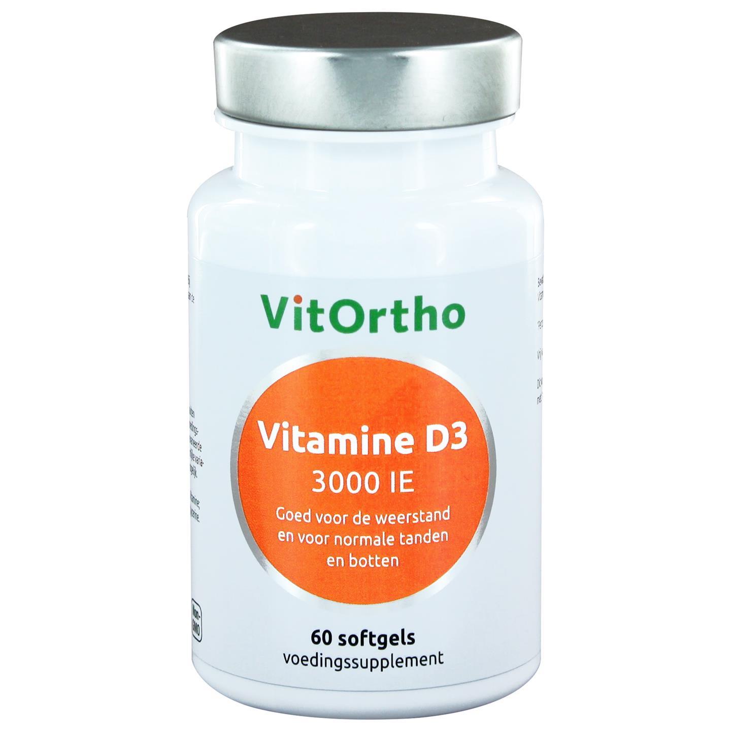 Vitamine D3 3000 IE (60 softgels) - VitOrtho Vitamine D3 3000 IE (60 softgels) - VitOrtho