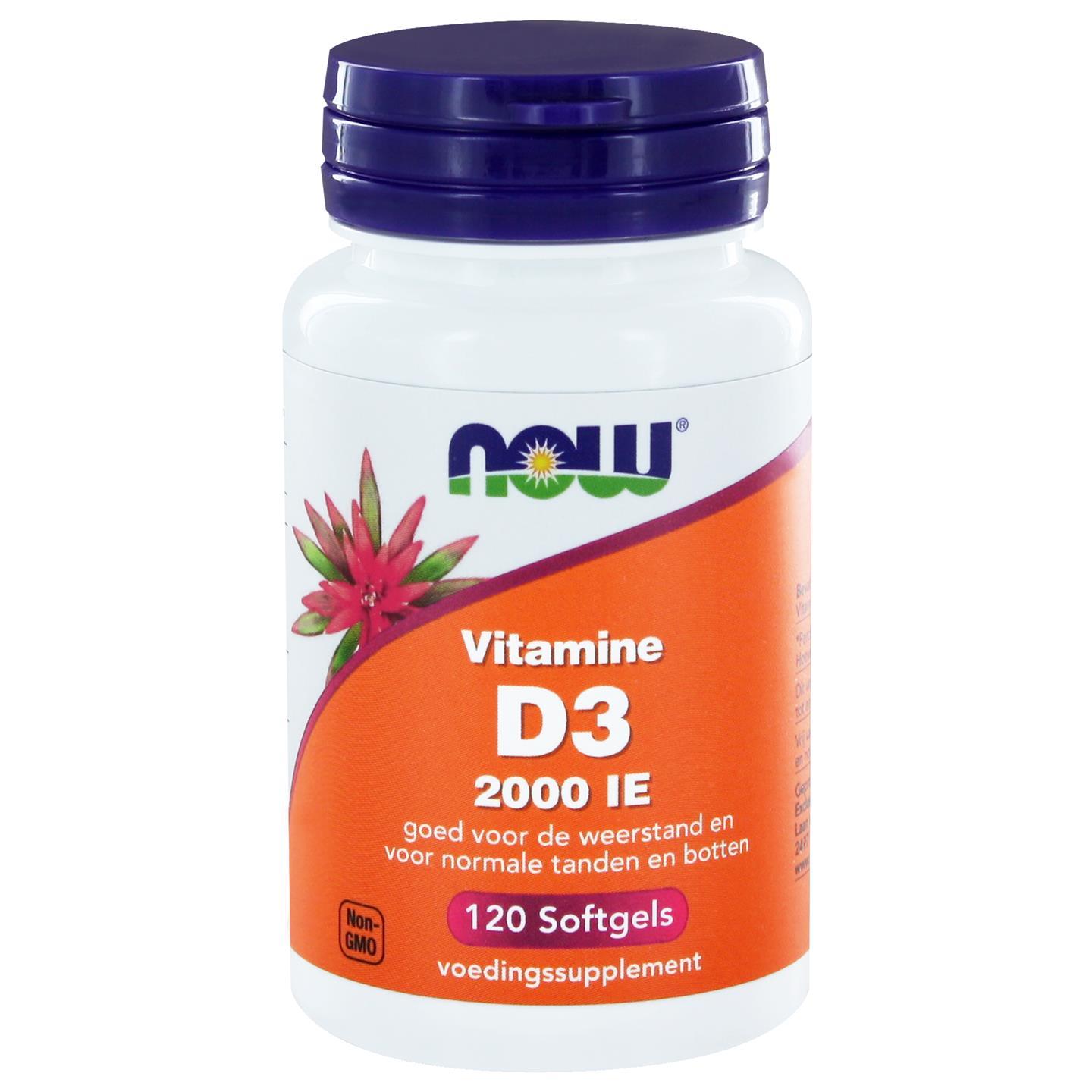 Vitamine D3 2000 IE (120 softgels) - NOW Foods Vitamine D3 2000 IE (120 softgels) - NOW Foods