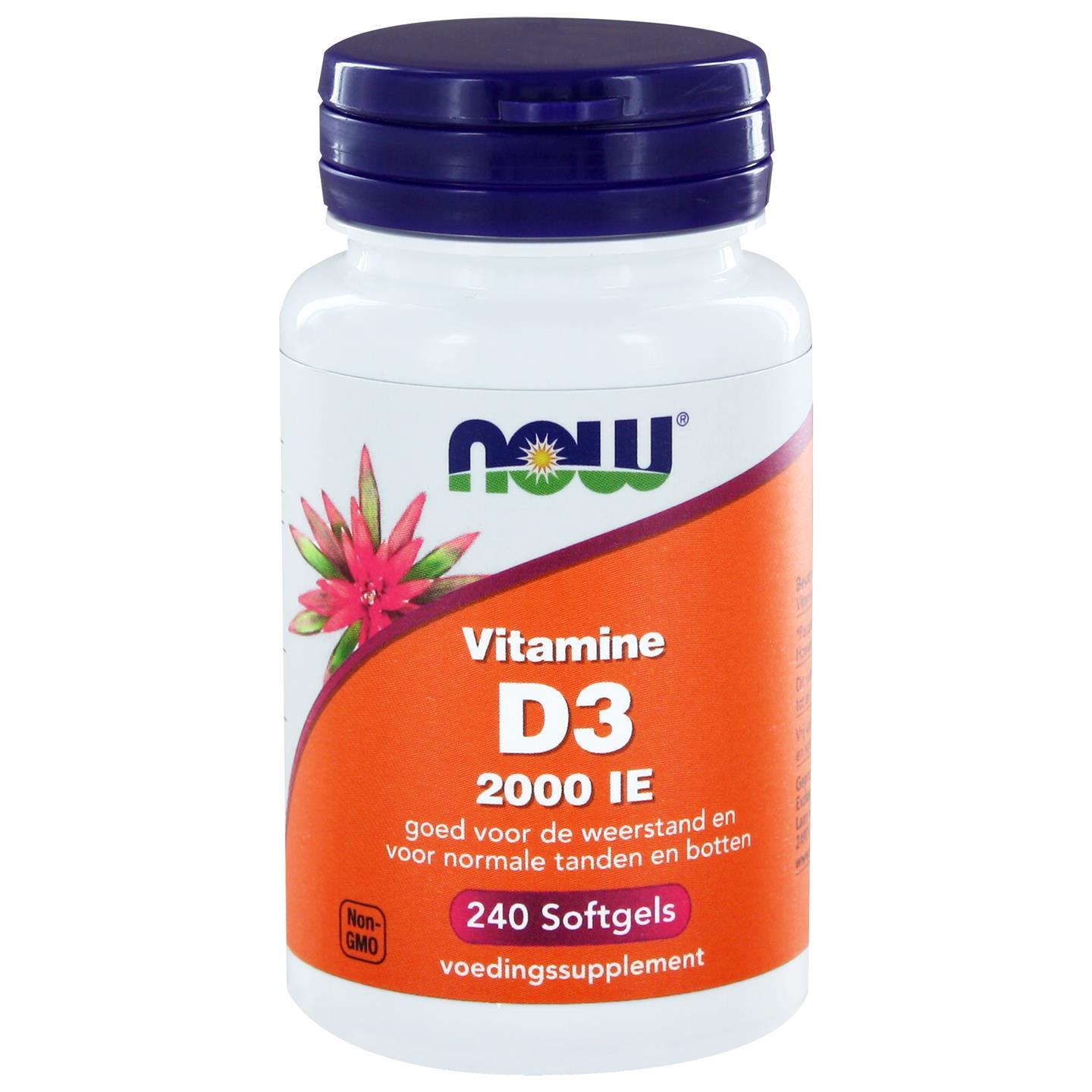 Vitamine D3 2000 IE (240 softgels) - NOW Foods Vitamine D3 2000 IE (240 softgels) - NOW Foods
