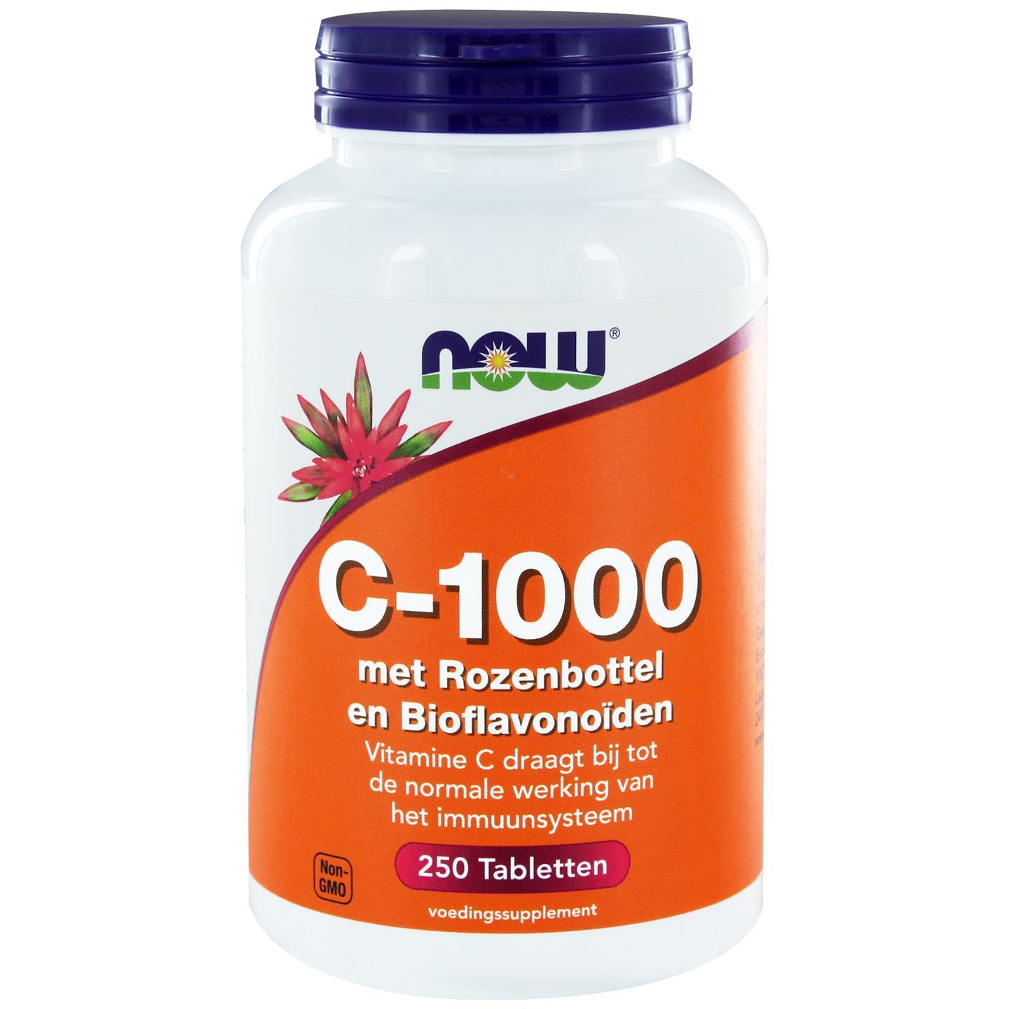 Now Foods C 1000 met Rozenbottel Bioflavonoïden (250 tabs) NOW Foods