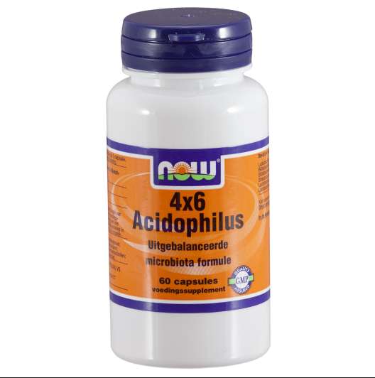 Foto van 4 x 6 Acidophilus (60 Capsules) - Now Foods