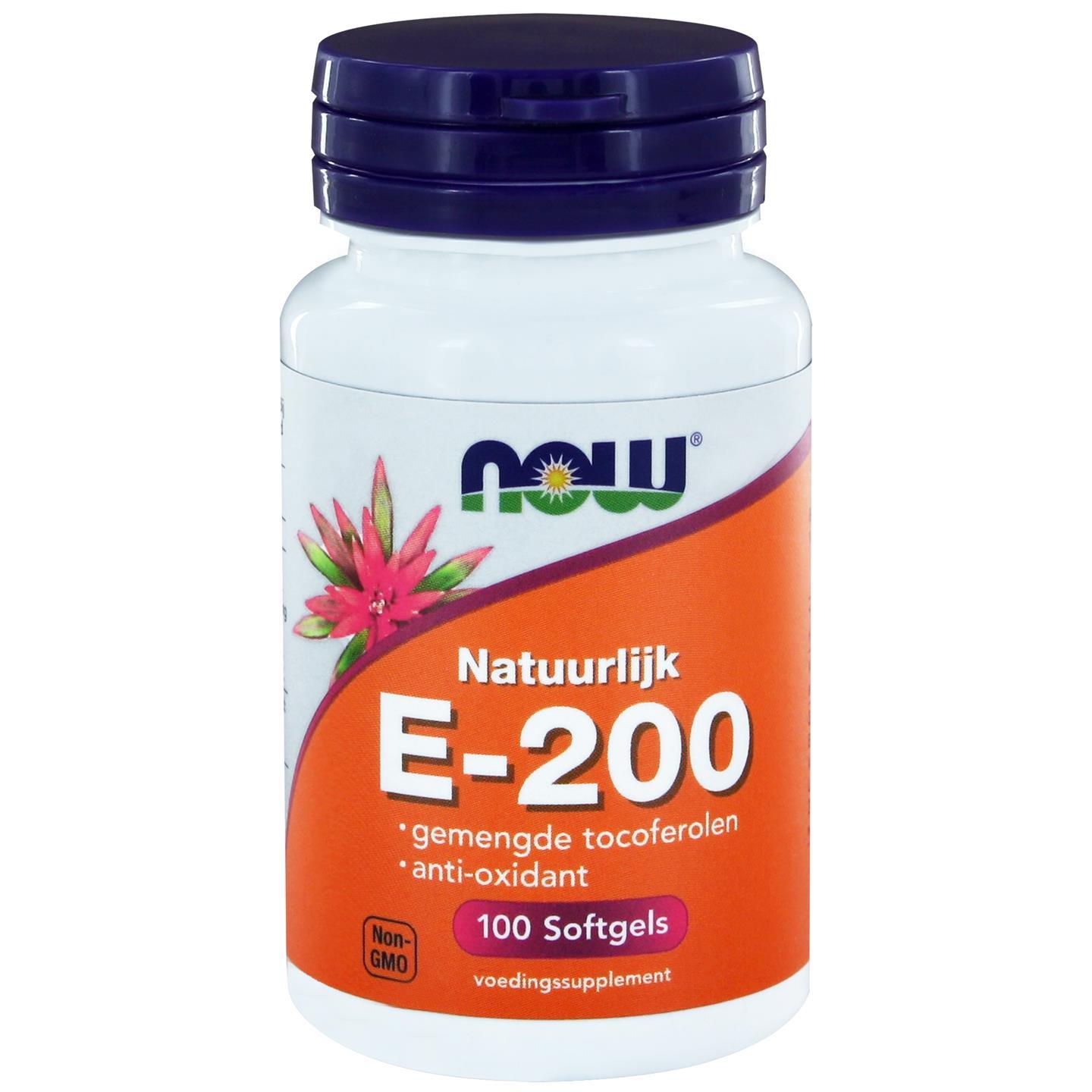E-200 gemengde tocoferolen (100 softgels) - NOW Foods E-200 gemengde tocoferolen (100 softgels) - NOW Foods