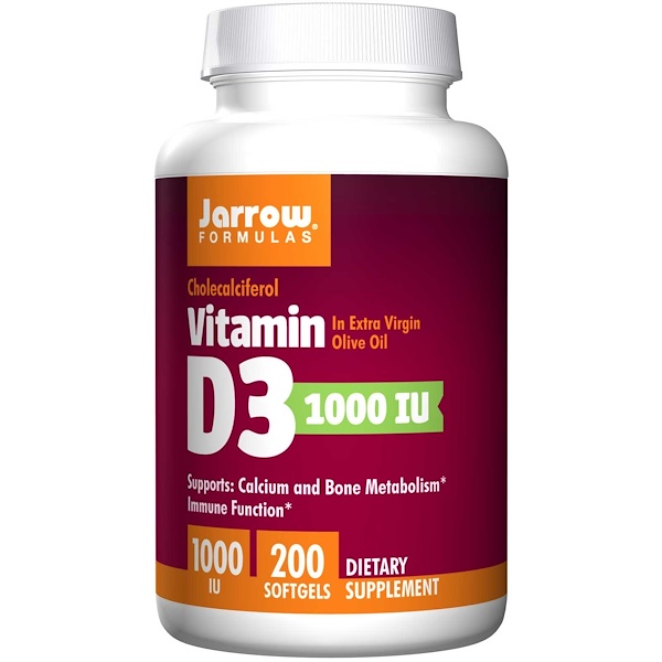 Vitamin D3 1000 IU (200 softgels) - Jarrow Formulas Vitamin D3 1000 IU (200 softgels) - Jarrow Formulas
