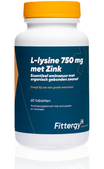 L-Lysine 750 mg met Zink (60 tabletten) - Fittergy L-Lysine 750 mg met Zink (60 tabletten) - Fittergy