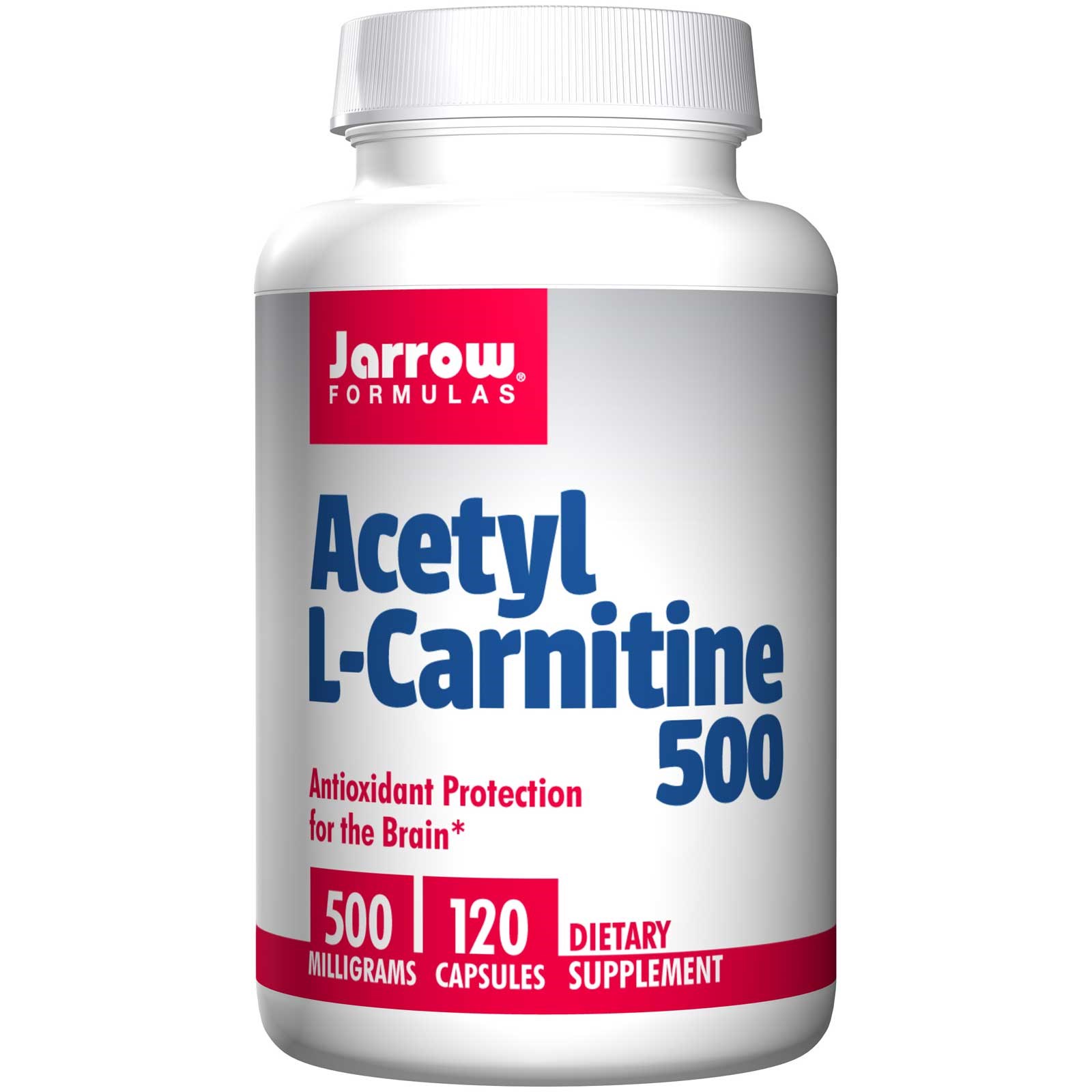 Foto van Acetyl L-Carnitine 500, 500 mg (120 Capsules) - Jarrow Formulas