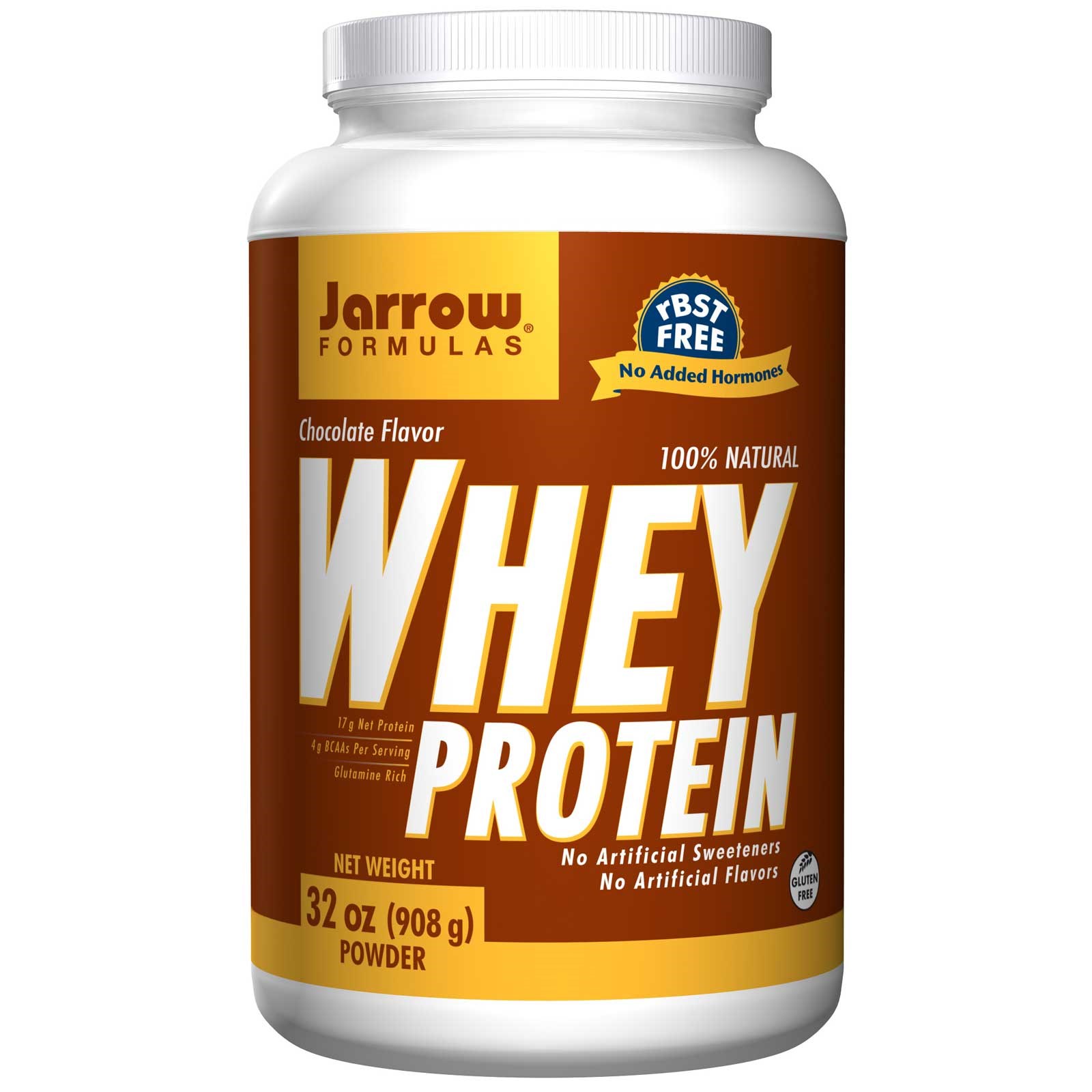 Foto van 100% Natural Whey Protein Chocolate Powder (908 gram) - Jarrow Formulas