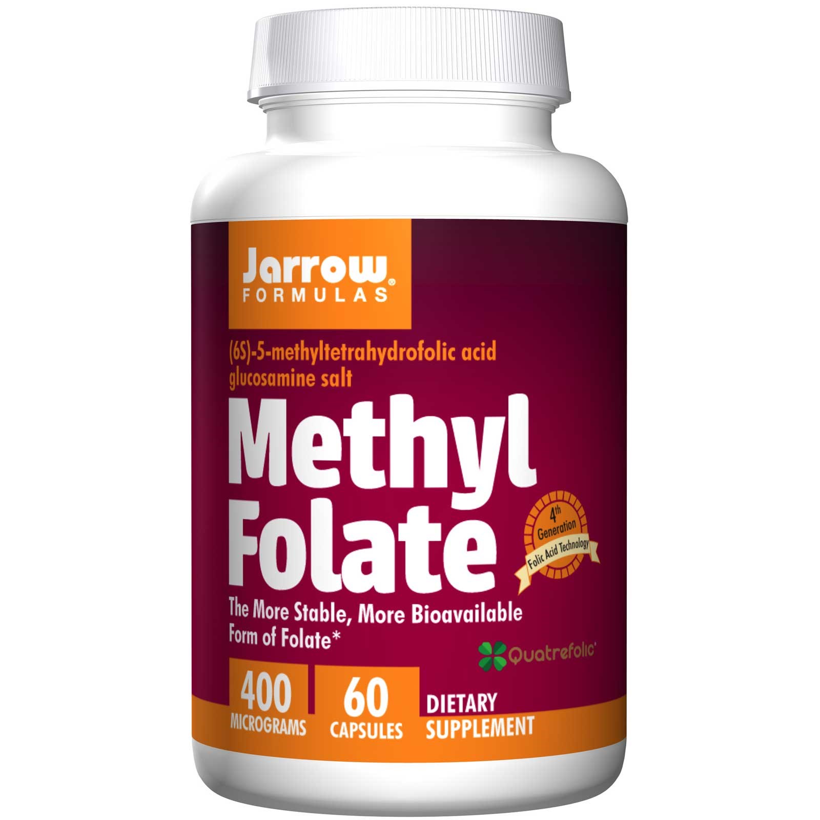 5-MTHF Methylfolate 400mcg 60 capsules, biologisch beschikbaar foliumzuur | Jarrow Formulas