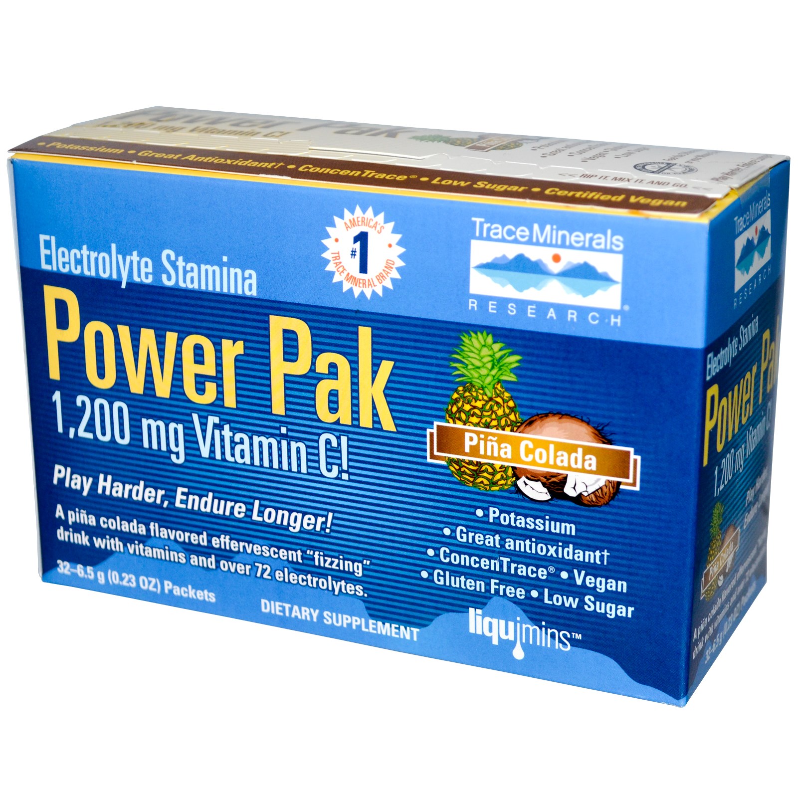 Electrolyte Stamina Power Pak Pina Colada 32 Packets 65 G Each Trace Minerals Research trace minerals research kopen in de aanbieding Electrolyte Stamina Power Pak Pina Colada 32 Packets 65 G Each Trace Minerals Research trace minerals research kopen in de aanbieding