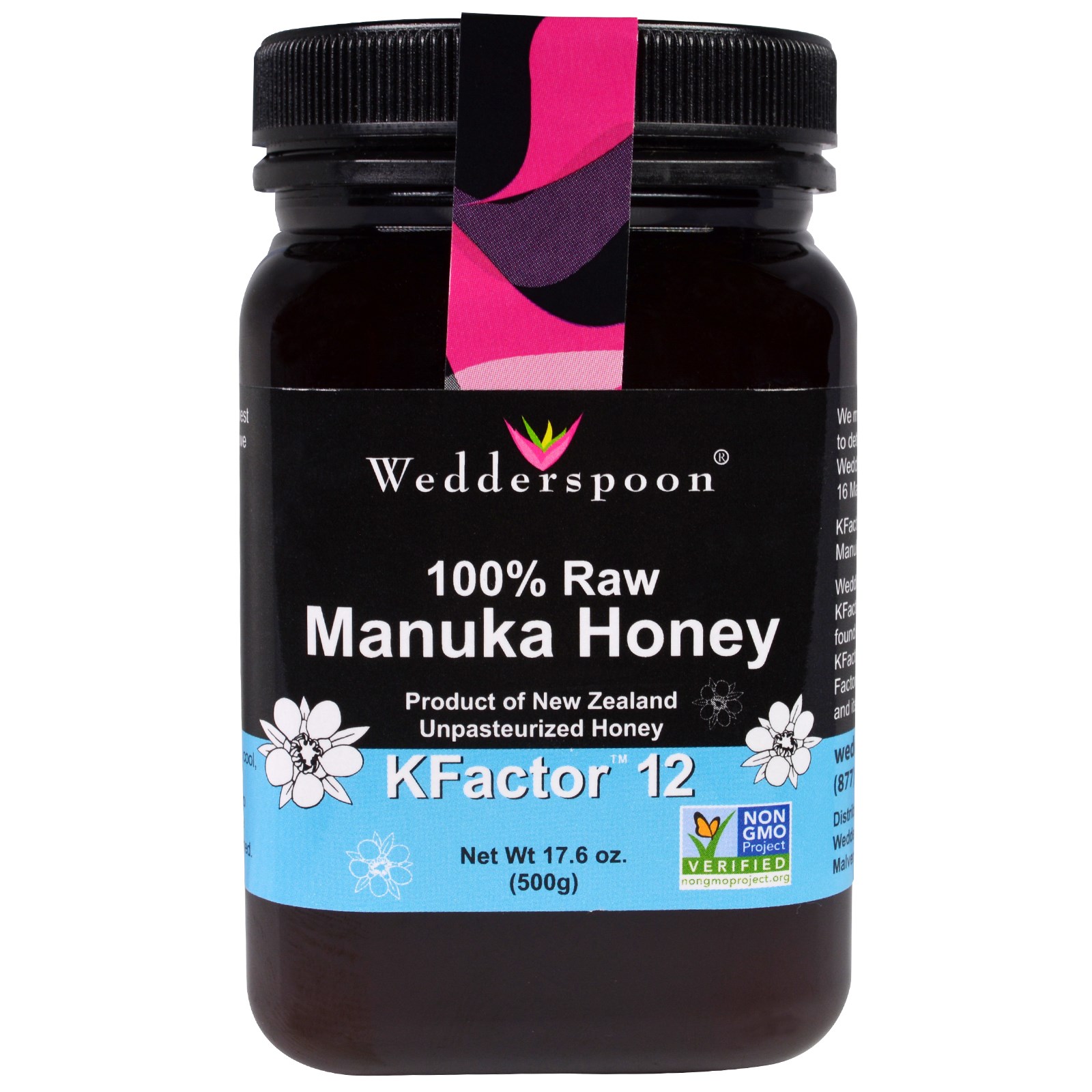 Foto van 100% Raw Manuka Honey KFactor 12 (500 gram) - Wedderspoon Organic