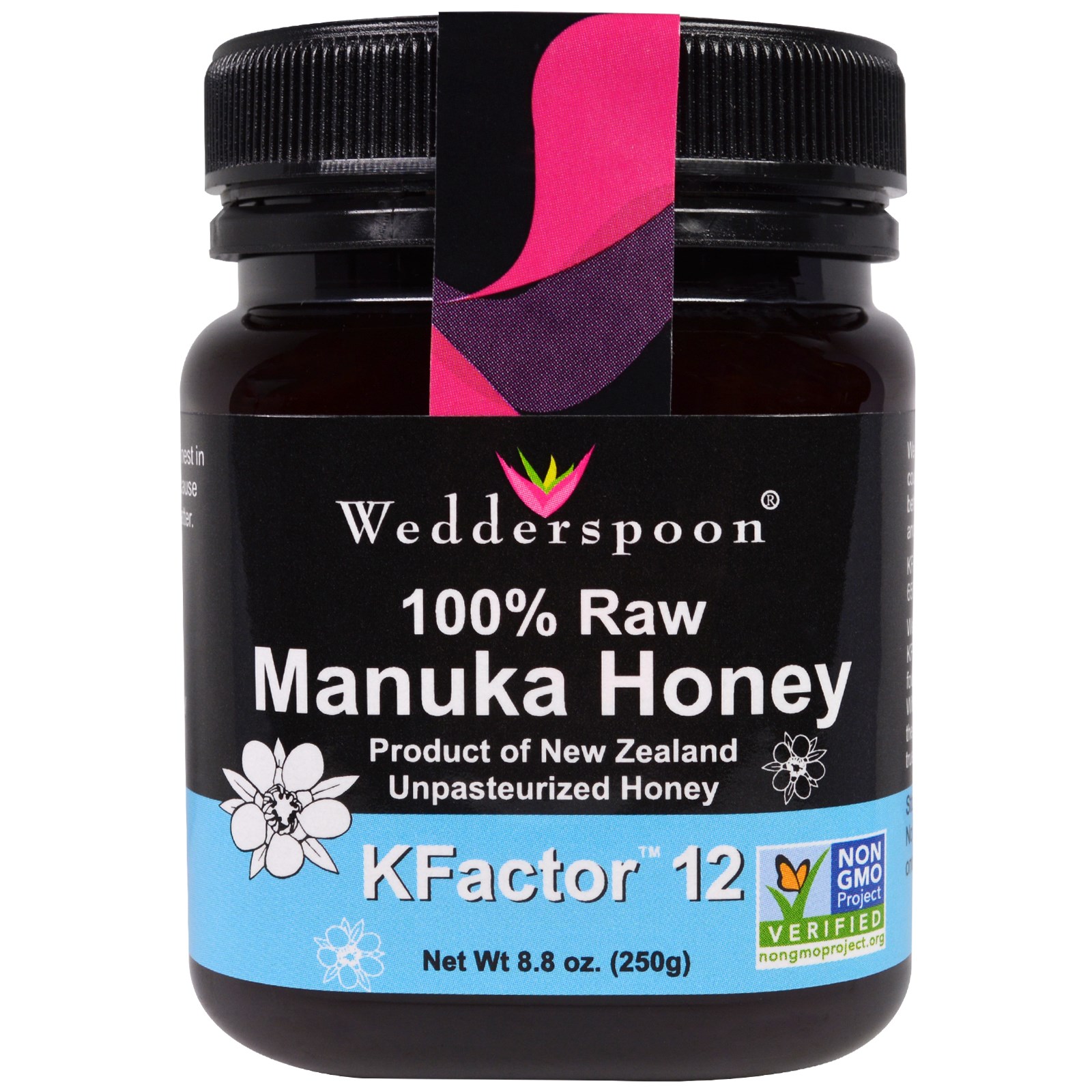 Foto van 100% Raw Manuka Honey KFactor 12 (250 gram) - Wedderspoon Organic