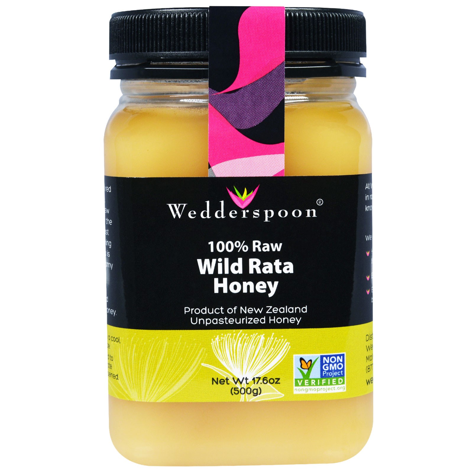 Foto van 100% Raw Wild Rata Honey (500 gram) - Wedderspoon Organic