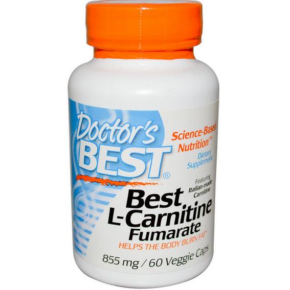 Foto van Best L-Carnitine fumaraat 855 mg (60 Veggie Caps) - Doctor&apos;s Best