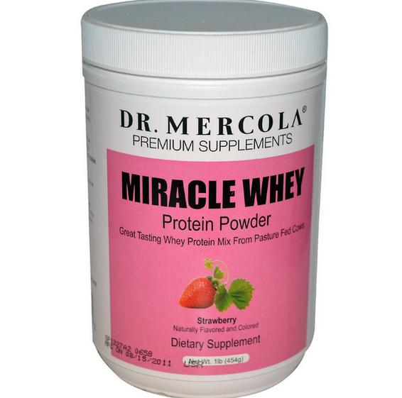 Miracle Whey eiwit poeder aardbei (454g) Dr Mercola Dr. Mercola