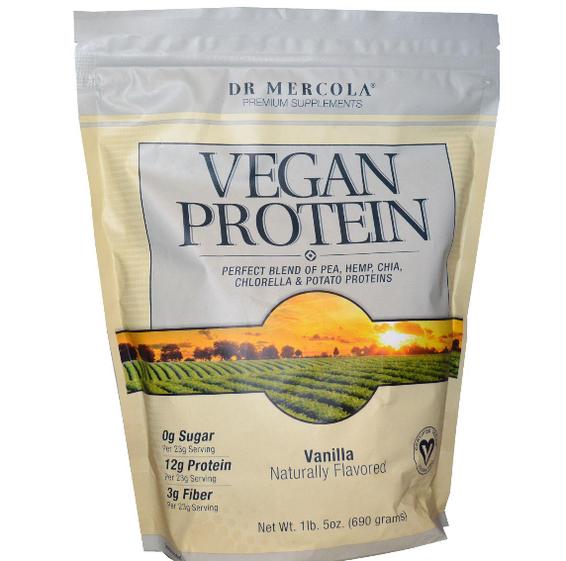 Vegan eiwit proteine, vanille smaak (690 g) Dr. Mercola