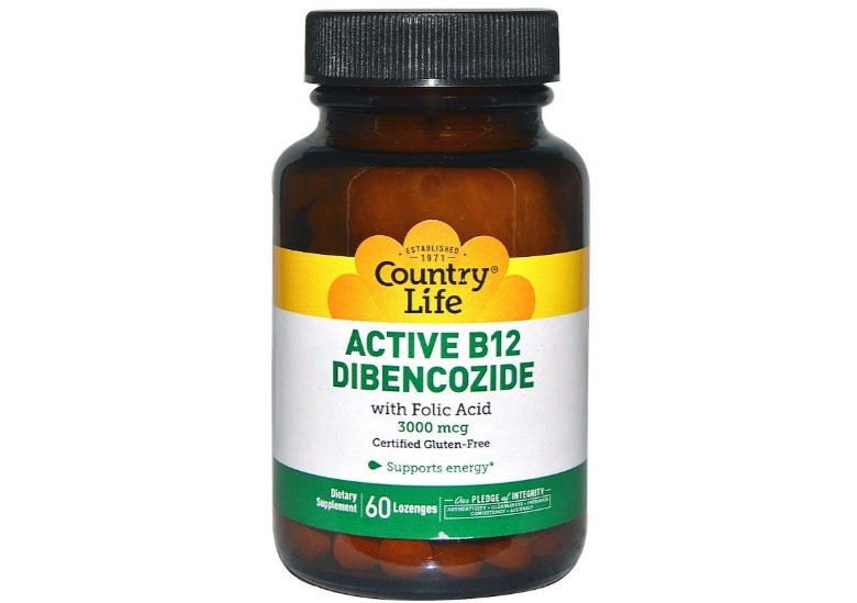Active B12 Dibencozide 3000 mcg (60 Lozenges) - Country Life Active B12 Dibencozide 3000 mcg (60 Lozenges) - Country Life