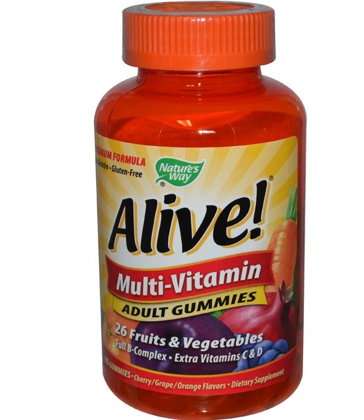 Foto van Alive! multi-vitamine voor volwassenen, fruit smaak (90 Gummies) - Nature&apos;s Way