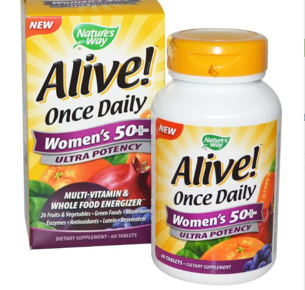 Foto van Alive! Een Per Dag Multivitamine, Vrouwen 50+, Hoge Dosering - Nature&apos;s Way