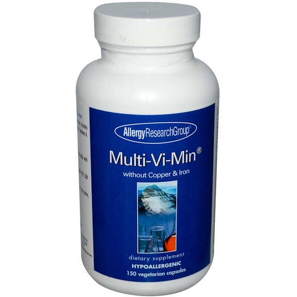Multi-Vi-Min without Copper & Iron 150 Veggie Caps - Allergy Research Group Multi-Vi-Min without Copper & Iron 150 Veggie Caps - Allergy Research Group