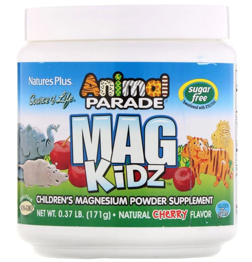 Animal Parade - Mag Kidz - Children&apos;s Magnesium - Natural Cherry Flavor (171 grams) - Nature&apos;s Plus