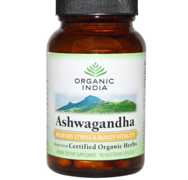 Foto van Biologische Ashwagandha, 400 mg (90 Veggie Caps) - Organic India