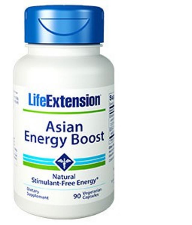 Foto van Asian energy boost, 90 plantaardige capsules - life extension