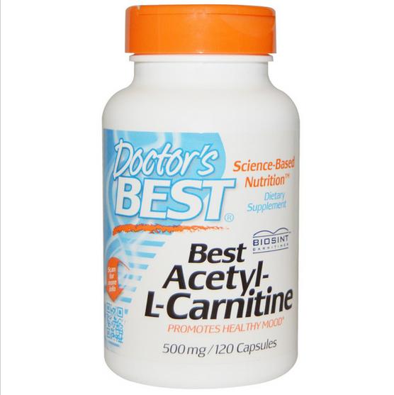 Foto van Best Acetyl-L-Carnitine 500 mg (120 Capsules) - Doctor&apos;s Best