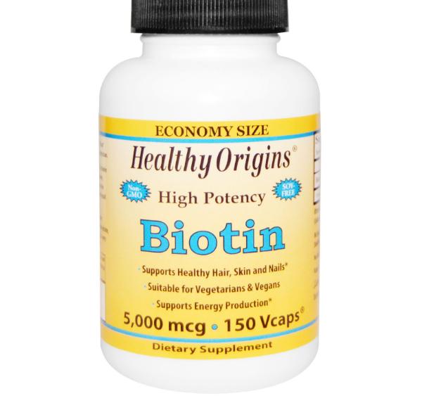 Biotine, Hoge Dosering, 5000 mcg (150 vegetarische capsules) - Healthy Origins Biotine, Hoge Dosering, 5000 mcg (150 vegetarische capsules) - Healthy Origins