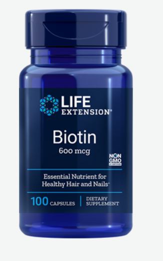 Biotine 600 mcg- 100 Capsules - Life Extension Biotine 600 mcg- 100 Capsules - Life Extension