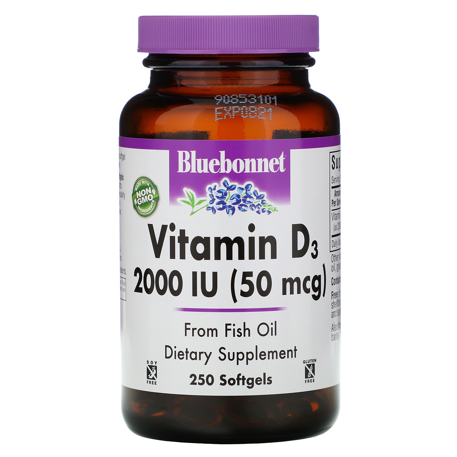 Vitamin D3 2.000 IU (250 softgels) - Bluebonnet Nutrition Vitamin D3 2.000 IU (250 softgels) - Bluebonnet Nutrition