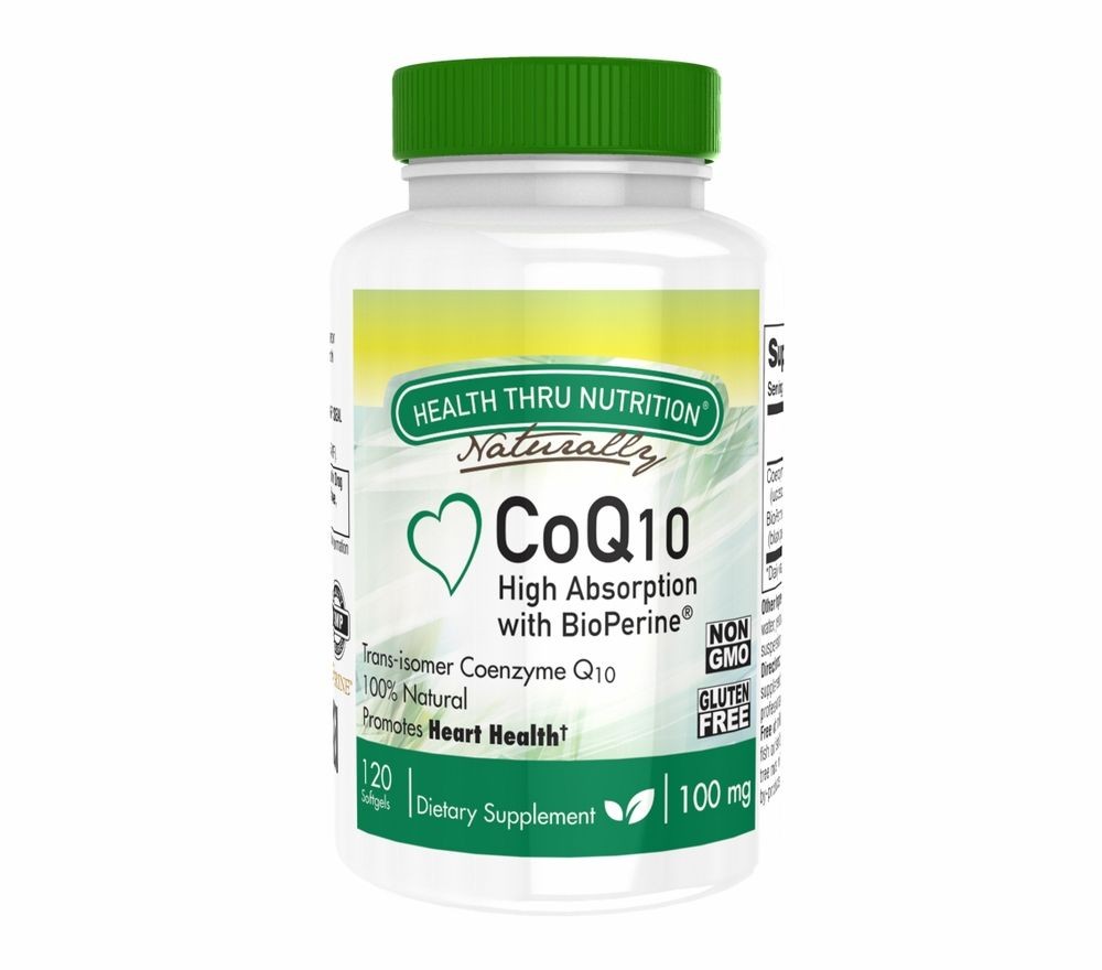 CoQ-10 (w/ BioPerine®) 100 mg (non-GMO) (120 Softgels) - Health Thru Nutrition