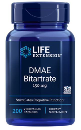 DMAE Bitartrate 150 mg (200 Veggie Capsules) - Life Extension