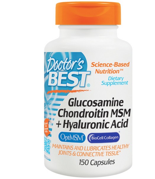Glucosamine Chondroitine MSM + hyaluronzuur (150 Capsules) - Doctor's Best Glucosamine Chondroitine MSM + hyaluronzuur (150 Capsules) - Doctor's Best