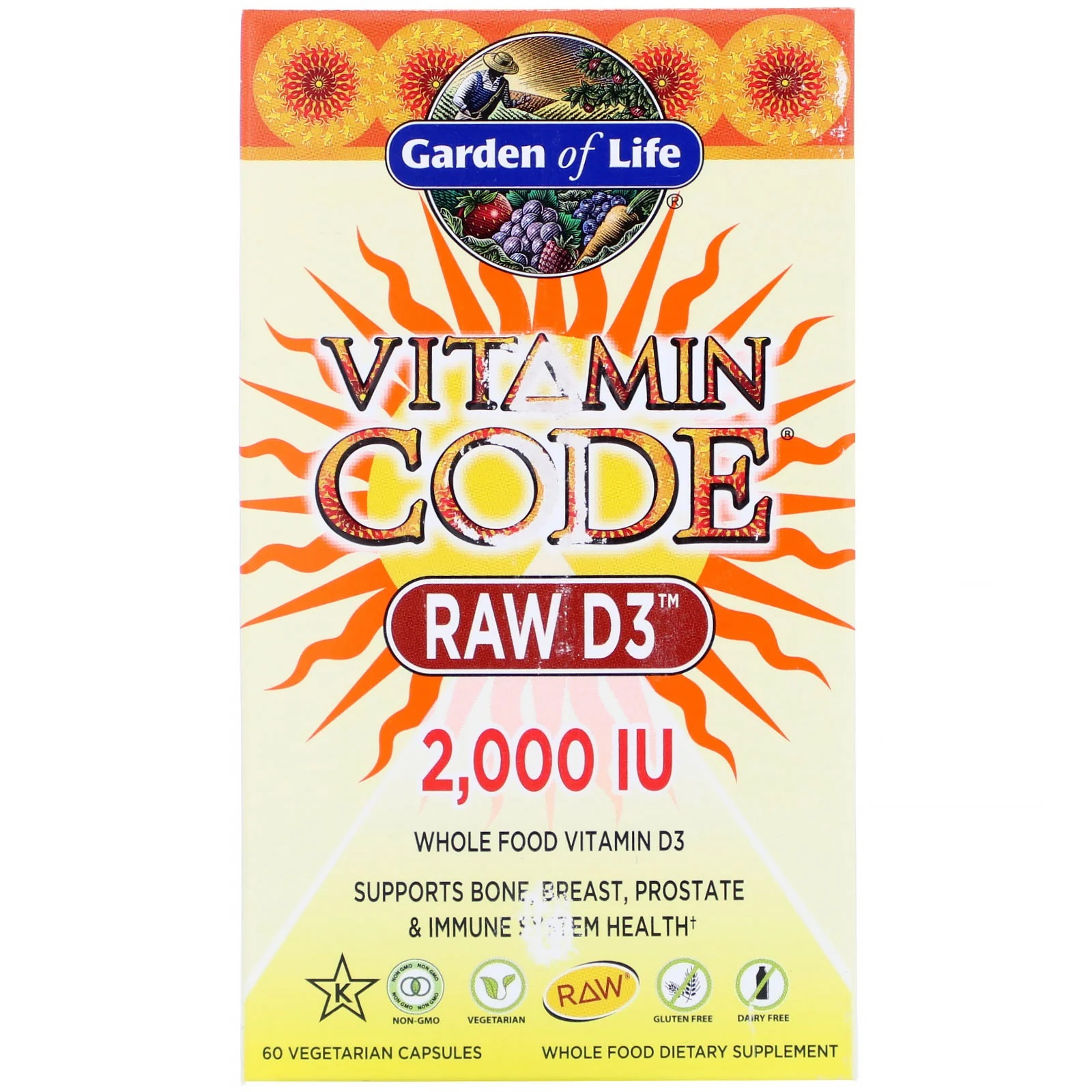 Vitamin Code - Raw D3- 2.000 IU (60 Vegetarian Capsules) - Garden of Life Vitamin Code - Raw D3- 2.000 IU (60 Vegetarian Capsules) - Garden of Life