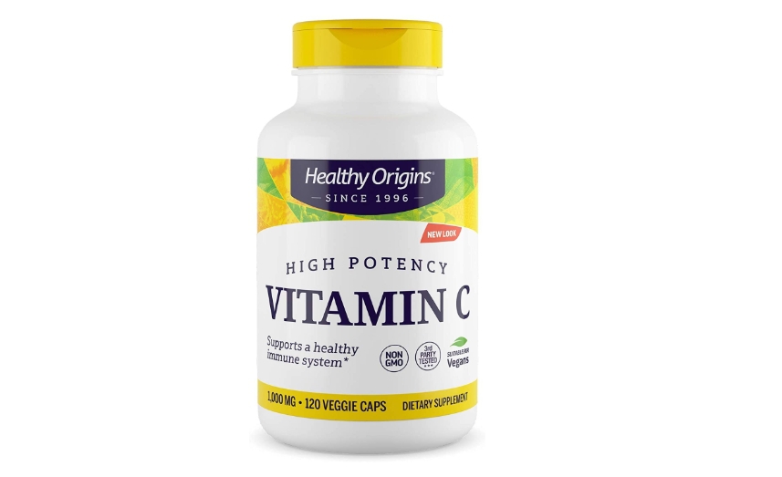 Vitamin C 1000 mg (Non-GMO L-Ascorbic Acid) 120 Vcaps - Healthy Origins
