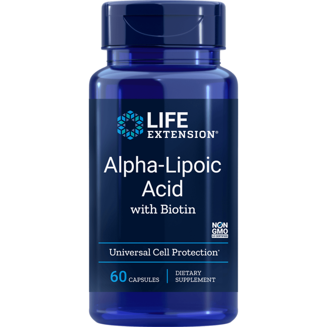 Super Alpha-Lipoic Acid met biotine 250 Mg - 60 Capsules - Life Extension Super Alpha-Lipoic Acid met biotine 250 Mg - 60 Capsules - Life Extension