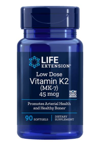 Low-Dose Vitamin K2 45 Mcg - 90 Softgels - Life Extension