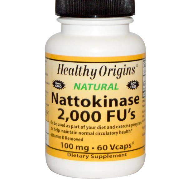 Nattokinase, 2000 FU&apos;s, 100 mg (60 vegetarische capsules) - Healthy Origins