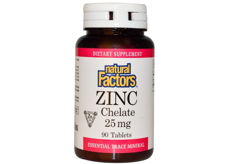 Zinc Chelate 25 mg (90 Tablets) Natural Factors