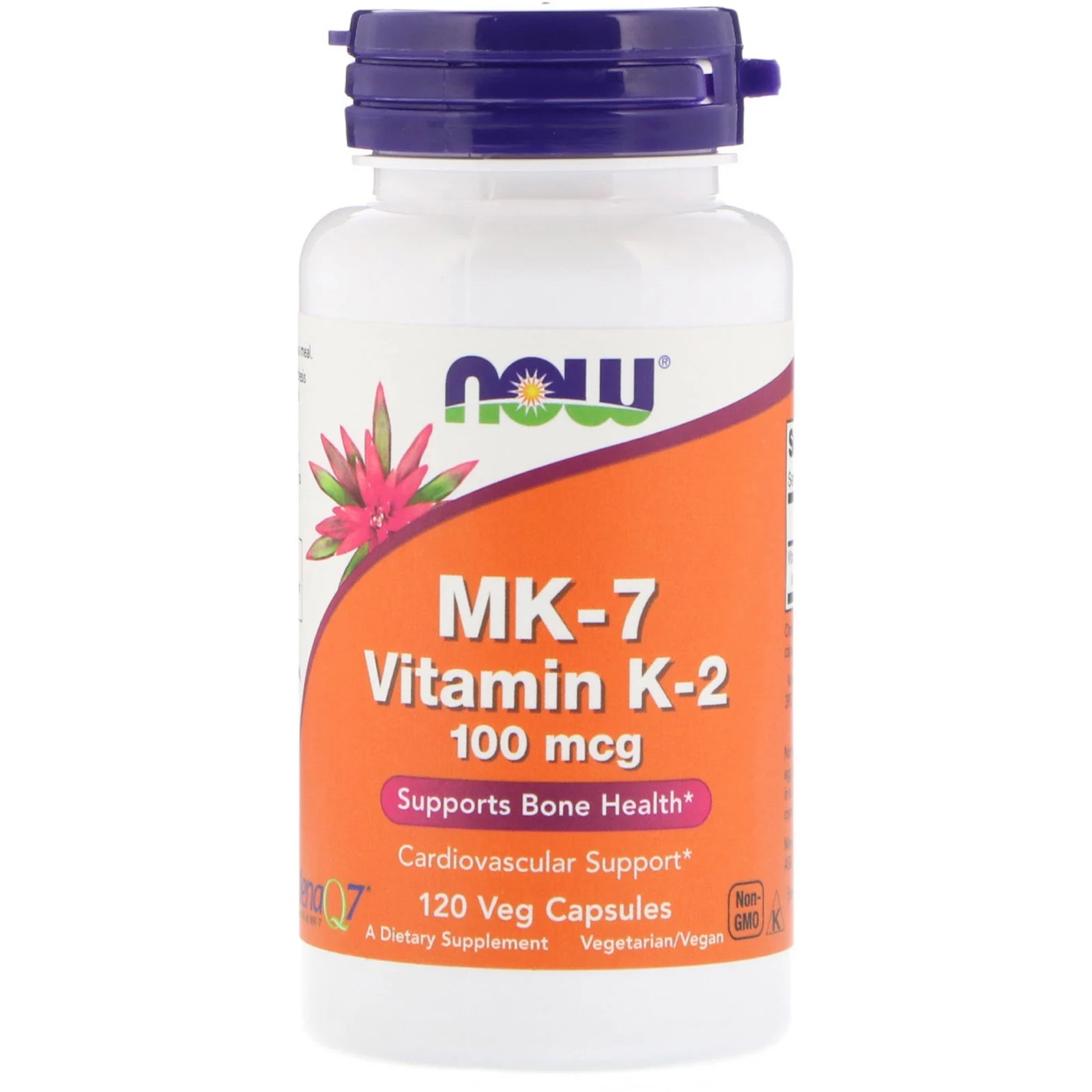 MK-7 Vitamin K-2 - 100 mcg (120 Vegetarian Capsules) - Now Foods MK-7 Vitamin K-2 - 100 mcg (120 Vegetarian Capsules) - Now Foods