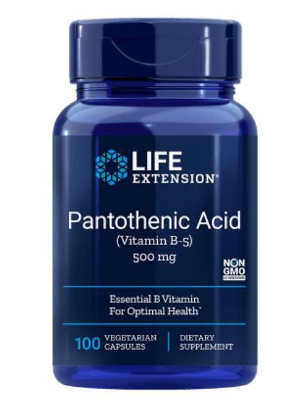 Pantotheenzuur (Vitamine B5) 500 Mg 100 Capsules - Life Extension