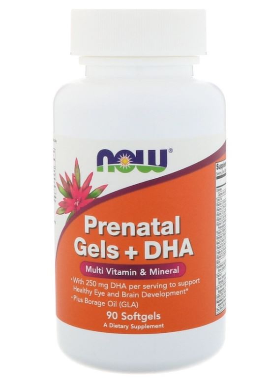 Prenatal Gels + DHA (90 softgels) - Now Foods